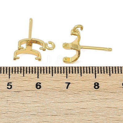Brass Stud Earring Findings KK-F891-10G-1