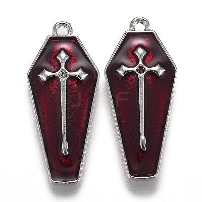 Halloween Theme Alloy Enamel Pendants X-ENAM-J649-14P-02-1
