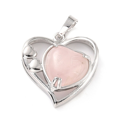 Natural Rose Quartz Pendants G-C236-01J-P-RS-1