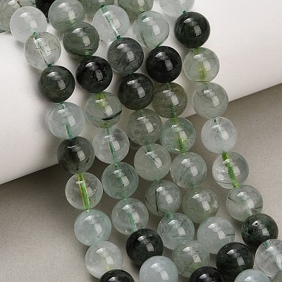 Natural Green Rutilated Quartz Beads Strands GG-CBAC678-A01-10mm-1