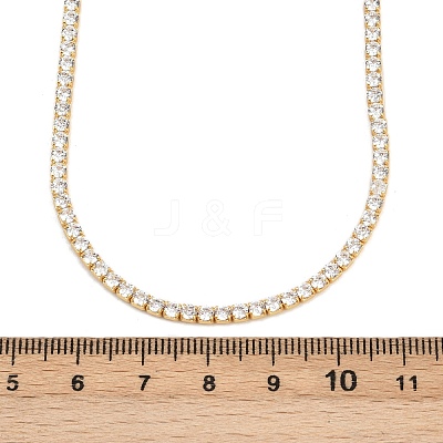 925 Sterling Silver Pave Crystal Cubic Zirconia Tennis Necklaces for Women NJEW-C096-01A-G02-1