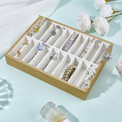 20 Grids PU Leather Bangle Organizer Display Trays BDIS-WH0008-19A-1