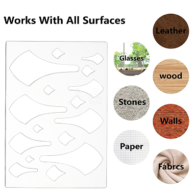 3Pcs 3 Styles Clear Acrylic Drawing Stencils AJEW-HY0001-77A-1
