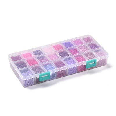 Purple Series 600G 24 Colors Glass Seed Beads SEED-JP0008-06-3mm-1