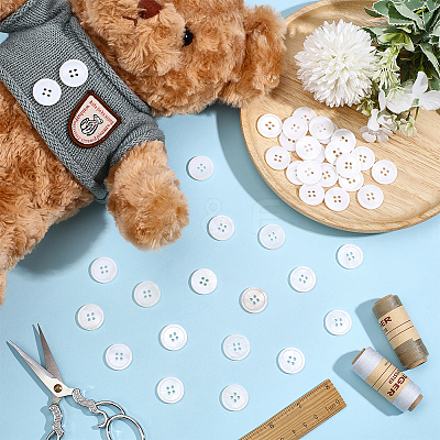 40Pcs 4-Hole Shell Buttons BUTT-ME0001-23-1