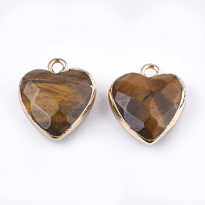 Electroplate Natural Tiger Eye Pendants X-G-T112-03E-1