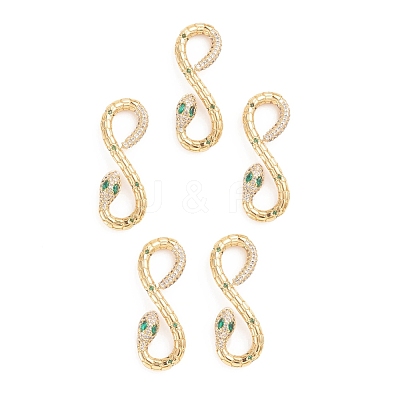 Brass Micro Pave Cubic Zirconia Links ZIRC-E164-01G-1
