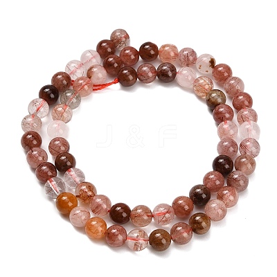 Natural Red Rutilated Quartz Beads Strands G-G300-A02-6mm-1