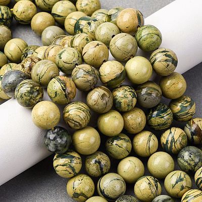 Natural Verdite Stone Beads Strands G-C242-03-10mm-1