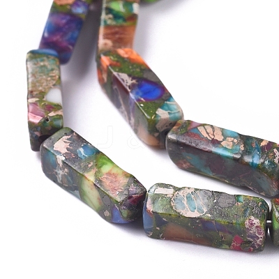 Synthetic Gold Line Imperial Jasper Beads Strands G-D0006-B02-1