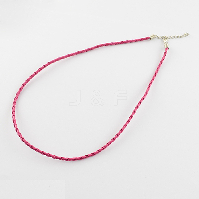 Trendy Braided Imitation Leather Necklace Making NJEW-S105-005-1