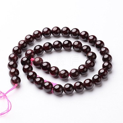 Round Natural Garnet Beads Strands X-G-D751-10mm-1