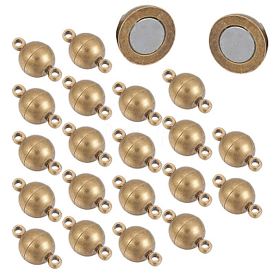 Brass Magnetic Clasps with Loops KK-YW0001-17A-B-1