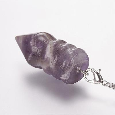 Natural Amethyst Pointed Dowsing Pendulums G-E338-07E-1