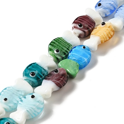 Handmade Lampwork Beads Strands LAMP-G154-07-1