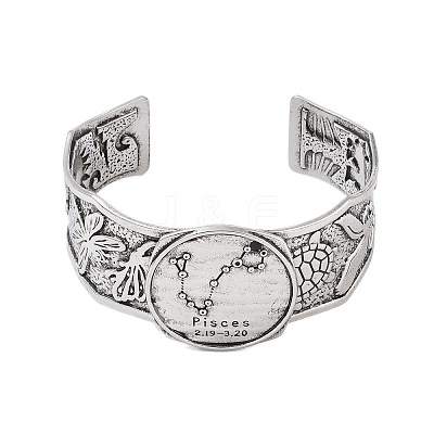 Constellation Alloy Open Cuff Bangles for Women Men BJEW-C064-01AS-03-1