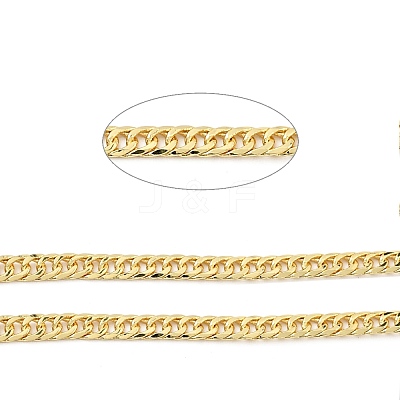 Rack Plating Brass Curb Chains KK-E015-03G-1