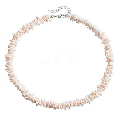 Beach Dyed Natural Shell Chip Beaded Necklaces FS-WG9678E-01-1