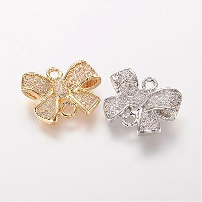 Brass Micro Pave Cubic Zirconia Links ZIRC-K062-06-1