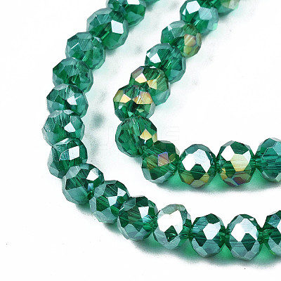 Electroplate Glass Beads Strands X-EGLA-A034-T6mm-B04-1