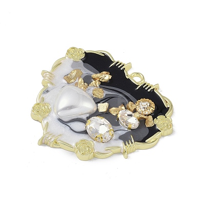 Rack Plating Alloy Enamel Pendants FIND-I038-16-1