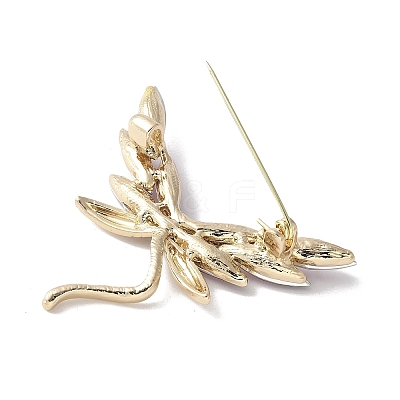 Dragonfly Alloy Rhinestone Brooches for Backpack Clothes JEWB-M067-05A-G-1