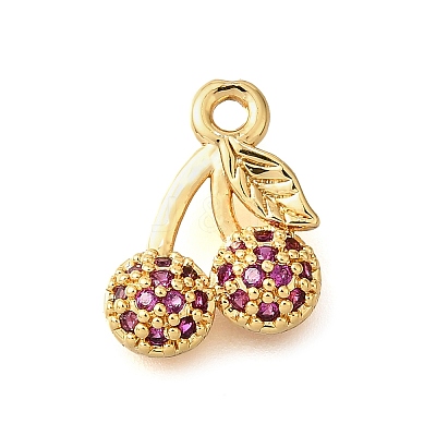 Brass Micro Pave Clear Cubic Zirconia Pendants KK-U065-05D-G-1