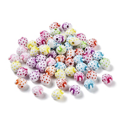 Craft Style Opaque Acrylic Beads OACR-A027-01-1