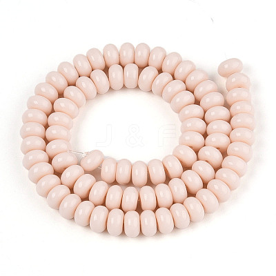 Opaque Spray Painted Glass Beads GLAA-ZX008-8mm-18H-1