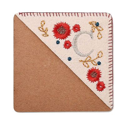 4Pcs Letter Personalized Hand Embroidered Corner Bookmarks JX587C-1