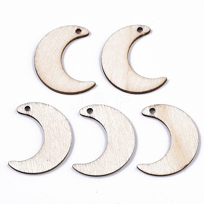 Unfinished Natural Poplar Wood Pendants WOOD-S045-106-1