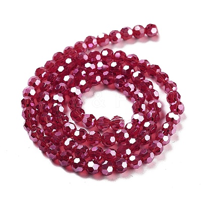 Electroplate Transparent Glass Beads Strands EGLA-A035-T6mm-A07-1
