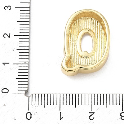Brass Initial Beads KK-B167-27G-01Q-1