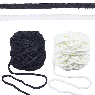 2 Skeins 2 Colors Super Bulky Chenille Polyester Yarn OCOR-CY0002-63A-1