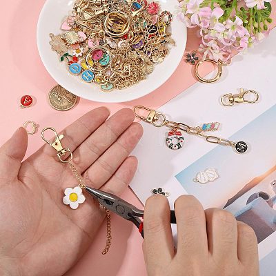 1 Bag DIY Keychain Kit DIY-GL0007-19B-1