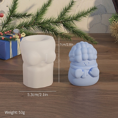 Christmas Snowman DIY Food Grade Silicone Statue Candle Molds PW-WG44014-02-1