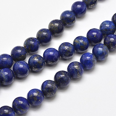 Natural Lapis Lazuli Round Bead Strands X-G-E262-01-10mm-1