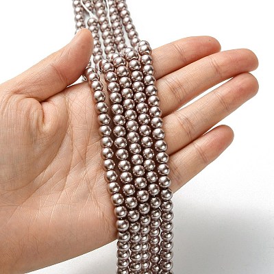 Eco-Friendly Dyed Glass Pearl Round Beads Strands HY-A008-6mm-RB046-1