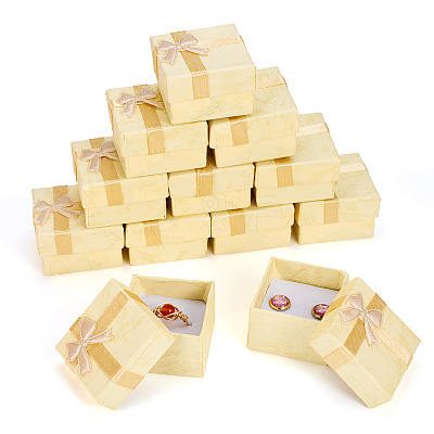 Square Paper Jewelry Ring Gift Boxes with Bowknot CON-TAC0010-80D-1