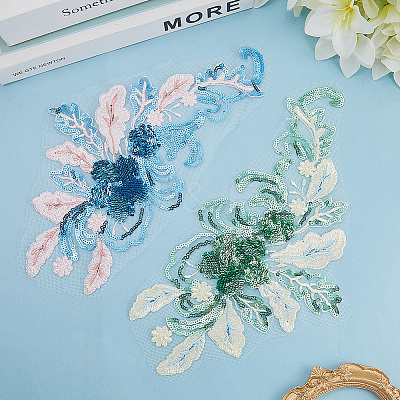 Polyester Embroidery Lace Sewing Ornaments DIY-WH20031-078B-1
