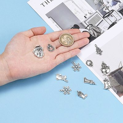Christmas Mixed Style Tibetan Style Alloy Pendants TIBEP-F040-02AS-1