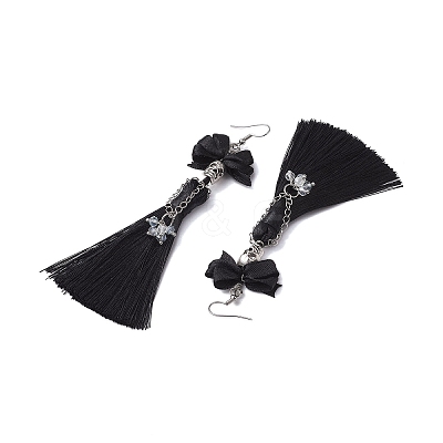 Halloween Alloy and Polyester Pendants Earrings EJEW-JE05971-1