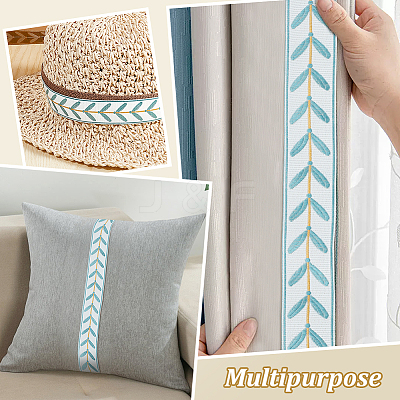 12M Polyester Jacquard Leaf Ribbon OCOR-OC0001-46A-1