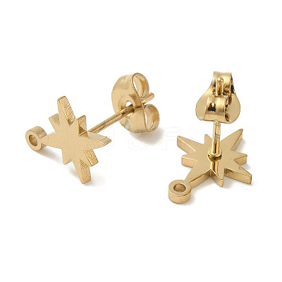 Ion Plating(IP) 304 Stainless Steel Stud Earring Findings STAS-I206-57G-1