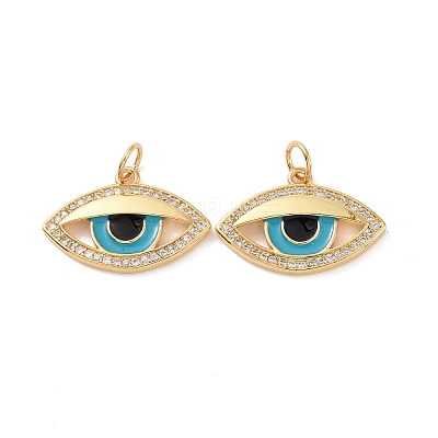 Eye Brass Micro Pave Clear Cubic Zirconia Charms KK-G435-34G-1