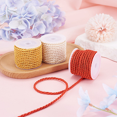 3 Rolls 3 Colors Round Polyester Cord OCOR-TA0003-88A-1