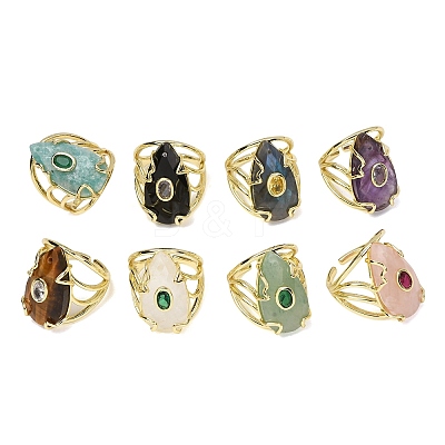 Natural Gemstone Cuff Rings GG-CBA5FCC-03G-1