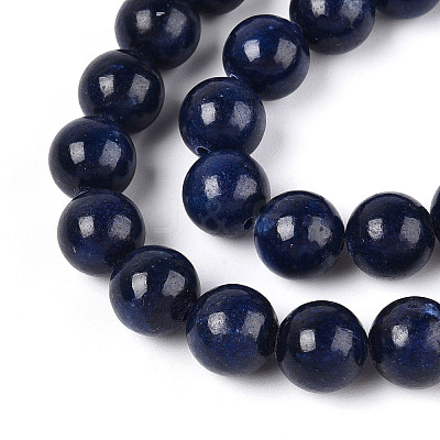 Dyed Natural Mashan Jade Round Beads Strands G-T139-8mm-67G-1