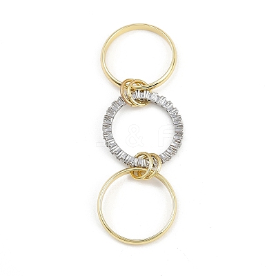 Brass Micro Pave Cubic Zirconia Finger Rings RJEW-D325-01PG-08-1