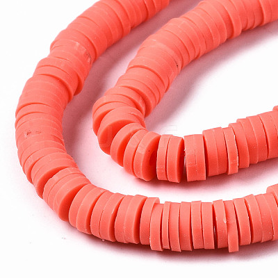 Handmade Polymer Clay Beads Strands CLAY-R089-6mm-066-1